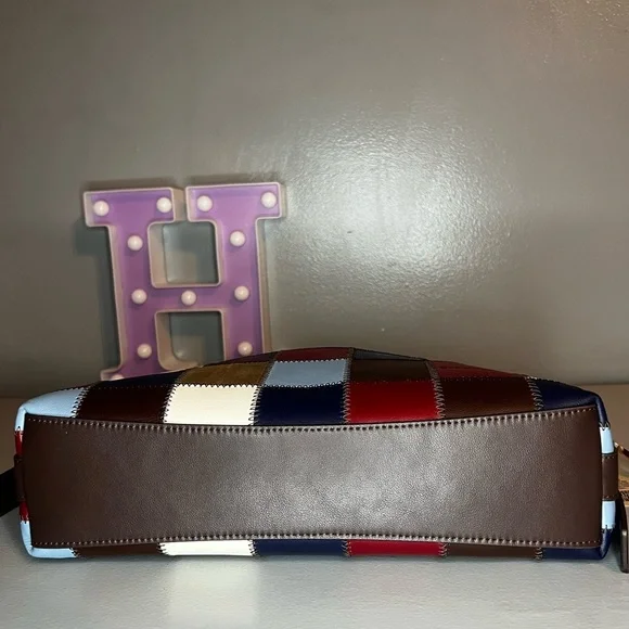 Coach Alter/Ego Shoulder Bag In Checkerboard Upcrafted Leather - Bluebell - Picture 8 of 11